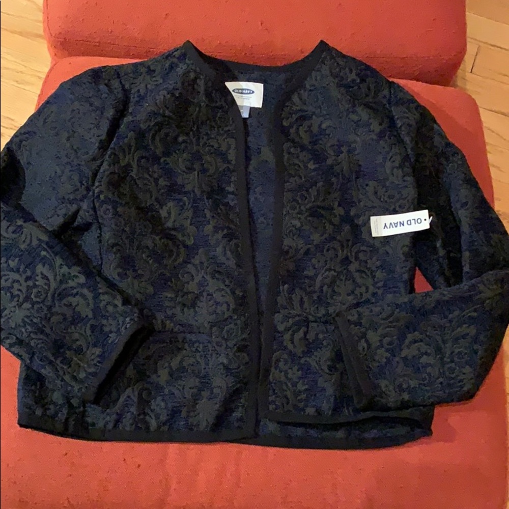 Navy Embroidered Coat - Picture 2 of 4